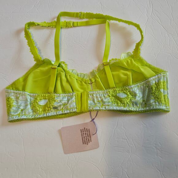 Savage X Fenty Perfect Poppy Lace Bralette Seashell Blue Women's Size Large - Picture 3 of 8